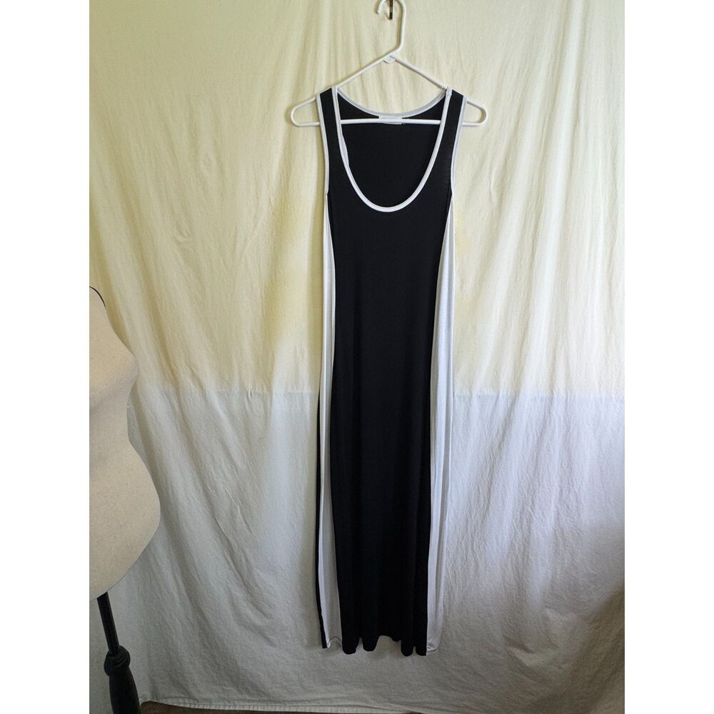 NWT Calvin Klein Women's Maxi Dress Black & White Color-Block Summer Size 10